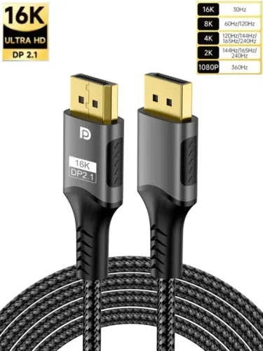 Cabo Displayport de Vídeo HDR, Porta de exibição para laptop, TV, Xbox, Projetor, Monitor