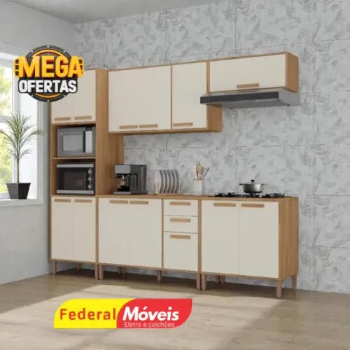 ARMARIO DE COZINHA BRANCO COMPLETO (TEMOS CREDIÁRIO)