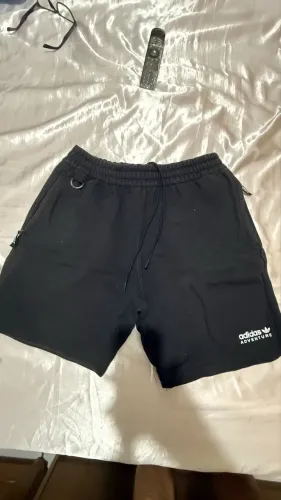 Bermuda Adidas Moletom Preta G