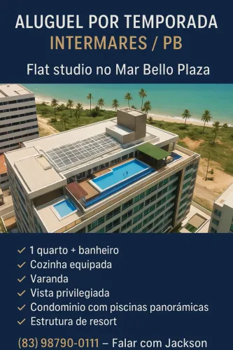 FLAT STUDIO À BEIRA-MAR NA PRAIA DE INTERMARES - CABEDELO/PB