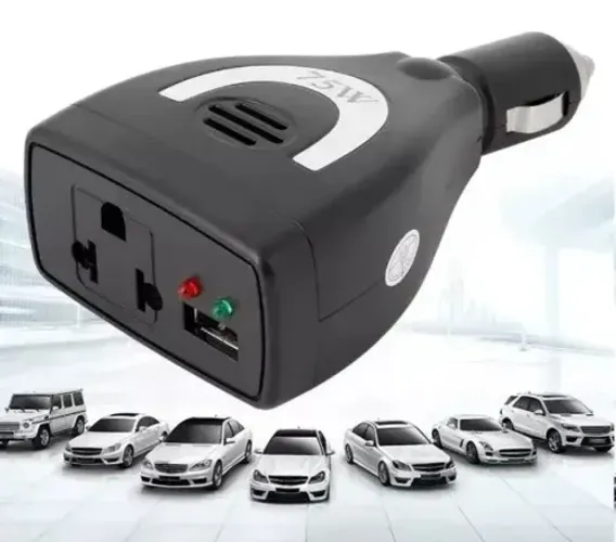 Inversor de Energia 75w 12v Para 110v Automotivo Cinzeiro Conversor USB e Tomada