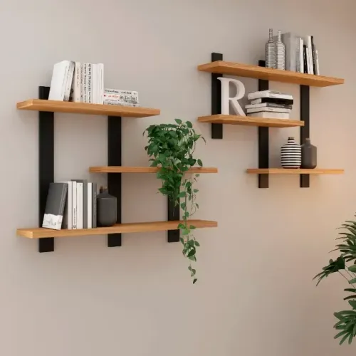 Kit 02 Prateleiras Suspensa para Livros Industrial 100% MDF