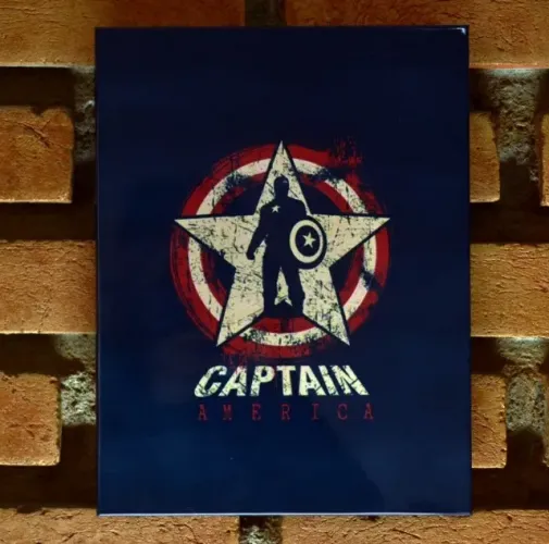 Placa decorativa Capitão América