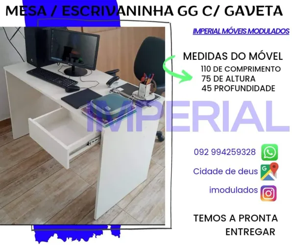 Mesa/Escrivaninha GG c/ Gaveta - Imperial Móveis