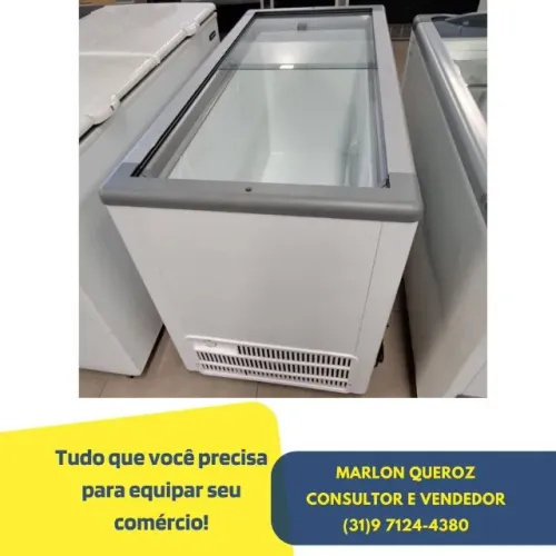 Congelador Horizontal Tampa de Vidro Fricon 503L Novo