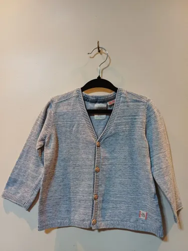 Cardigan infantil Zara cinza, tam. 12-18 meses.