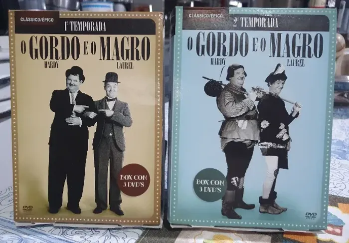 DVD O Gordo e O Magro 1ª e 2ª Temporada Box C/3 Dvds cada Lacrados Original