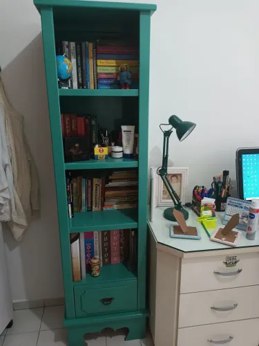Estante de mdf em laca verde Baixei o Preço