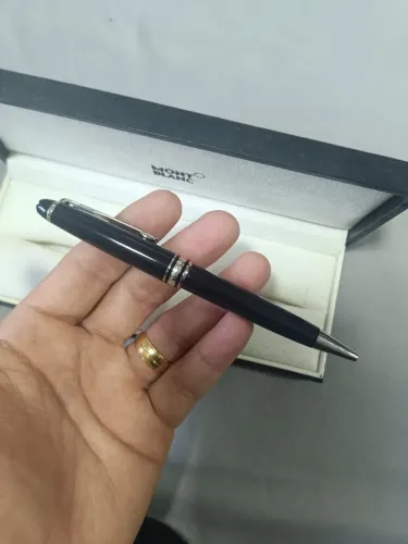 CANETA MONTBLANC ESFEROGRÁFICA MEISTERSTÜCK<br>CLASSIQUE REVESTIDA A PLATINA