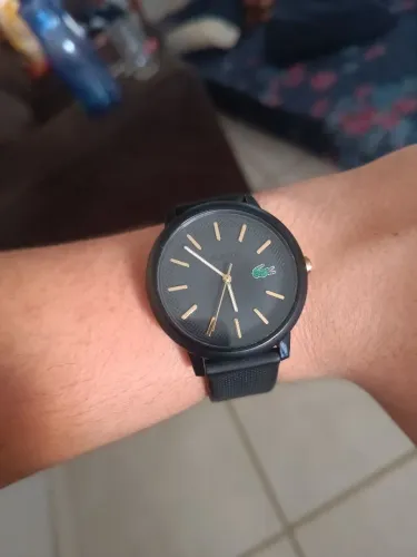 Relógio Lacoste Preto e Dourado Novo