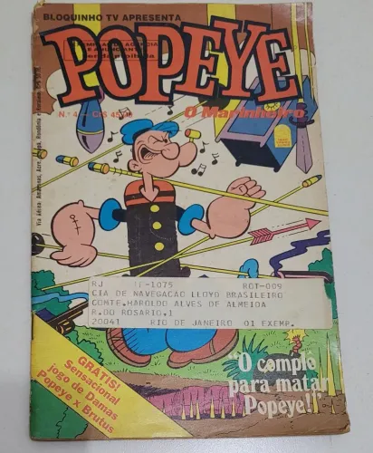 Revista Gibi HQ antigo Popeye - O Marinheiro Nº4 1981 ed. Bloch