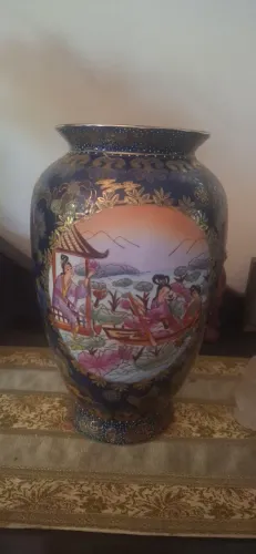Vaso decorativo oriental de porcelana chinesa 