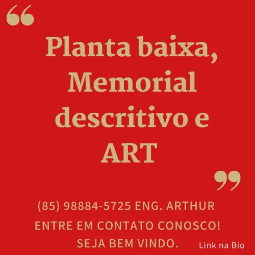 Planta baixa com Memorial Descritivo e ART