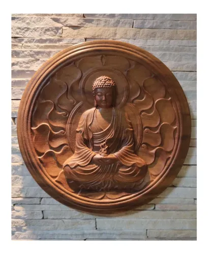 Escultura de Buda em Madeira