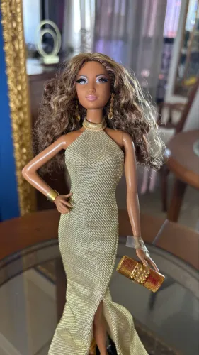 Barbie The Look Red Carpet Gold Dress