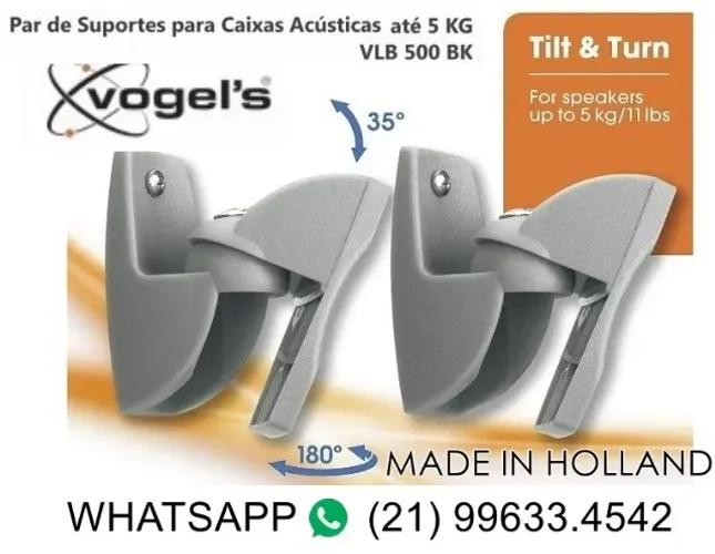 Par de suportes de caixas acústicas da Vogel's holandesa na caixa lacrada.
