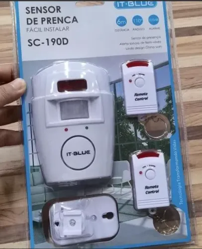 Sensor De Presença Infravermelho Sem Fio It-blue Sc-190D com 2 Controles 