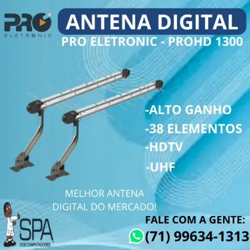 Antena digital ProEletronic PQ45-1300HD 38 elementos