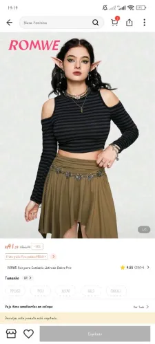 Blusa Shein - Romwe Grunge Punk Gótico