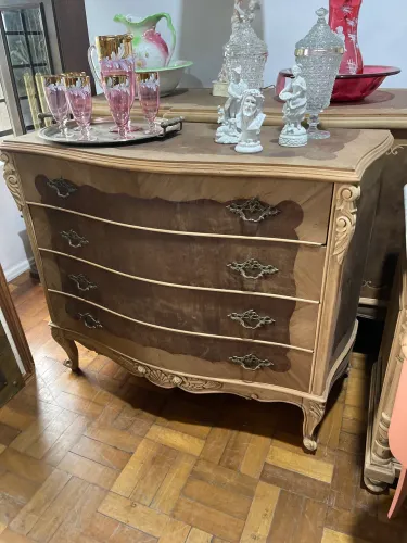Cômoda Antiga Luís Xv Marchetada