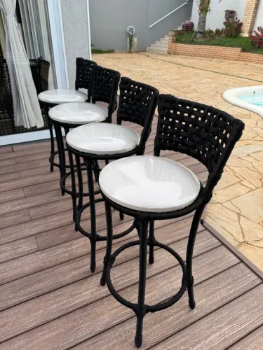 Conjunto de 4 Banquetas em tricô nautico 430 cada
