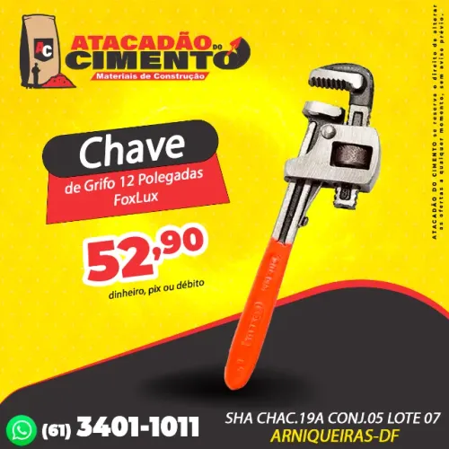 Chave de Grifo 12 Polegadas FoxLux