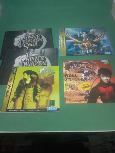 Manual e encartes  Panzer Dragoon Saga e Azel