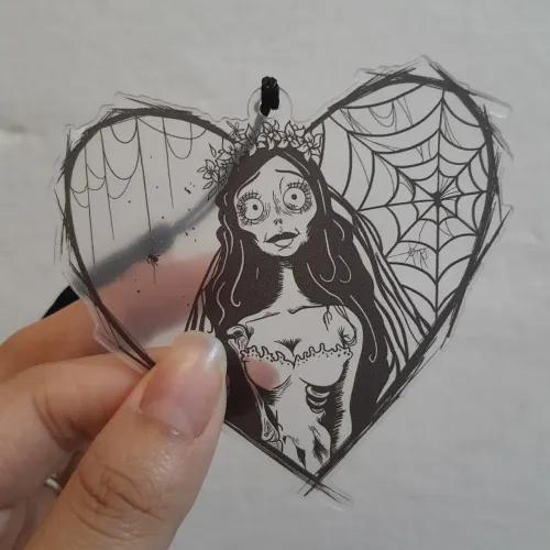 Marcador de Página A Noiva Cadáver / Corpse Bride em Acrílico Formato Coração - Emily