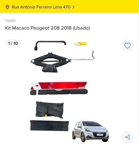 KIT MACACO PEUGEOT 208 2018