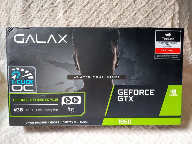 Placa Vídeo Galax Geforce Gtx 1650 Ex Plus 1-click Oc, 4gb