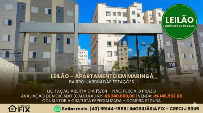 ? LEILÃO EM MARINGÁ: LICITAÇÃO ABERTA DIA 15/04