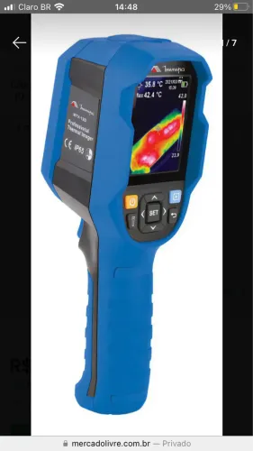 Câmera Térmica Minipa MTV-120 Medição -10°C a 400°C Com Laser