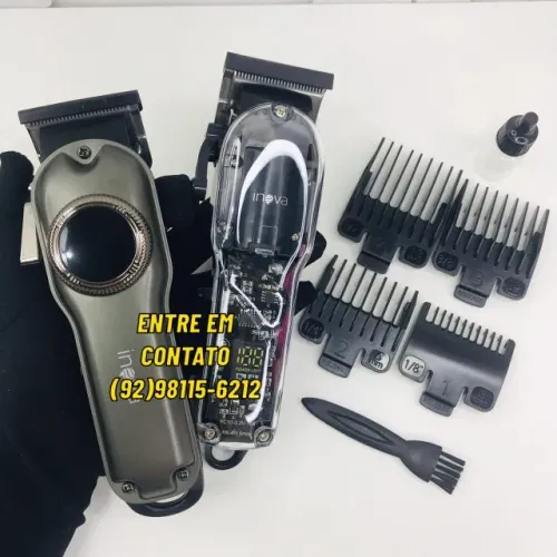 Máquina de cortar cabelo profissional Led no visor