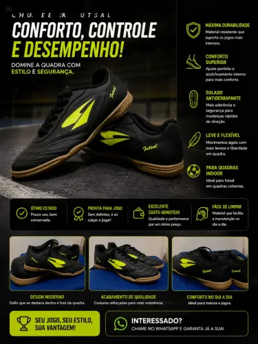 Chuteira dray de futsal 