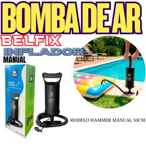 BOMBA DE AR (INFLADOR) MANUAL AIR BOMBER HAMMER 30CM