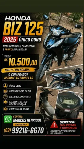 HONDA BIZ 125 2025 - ÚNICO DONO ?