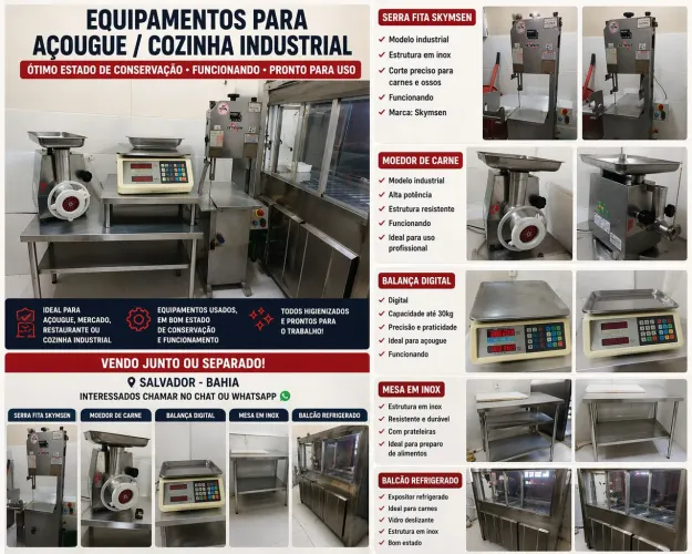 EQUIPAMENTOS PARA AÇOUGUE / COZINHA INDUSTRIAL