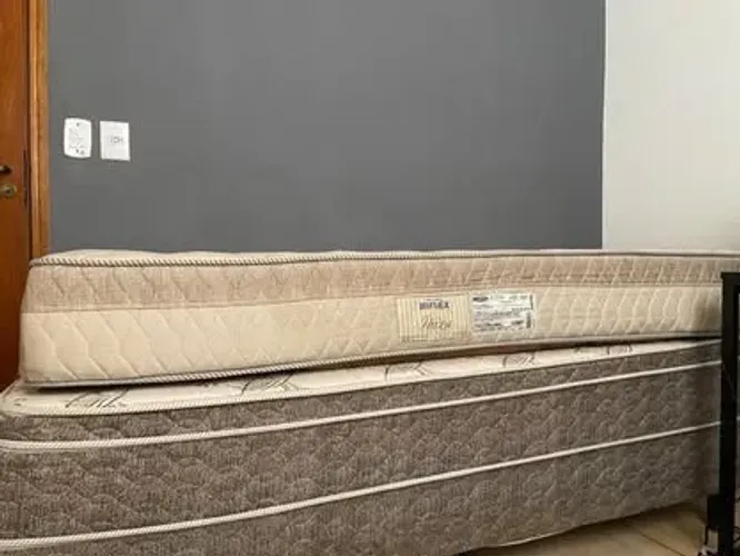 Cama Box Conjulgada Solteiro + Colchão Solteiro Extra