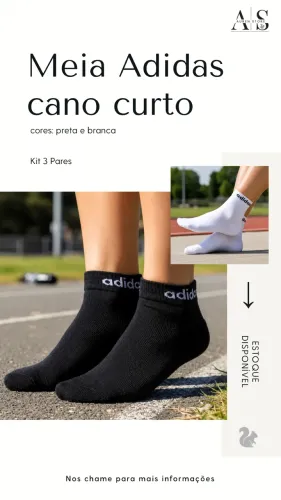 Meia Adidas cano curto