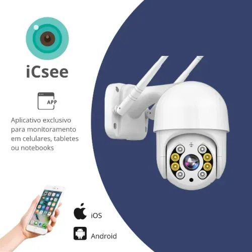 Câmera Ip A8 App Icsee Infravermelho Externa Wifi Hd 3 Cor Branco (LEIA À DESCRIÇÃO)