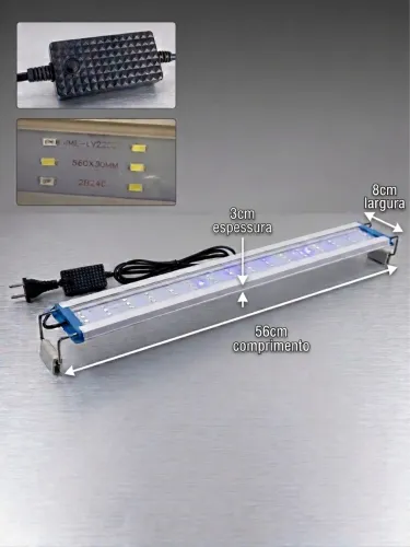 Luminária de LED para Aquário (Branca/Azul) 56cm
