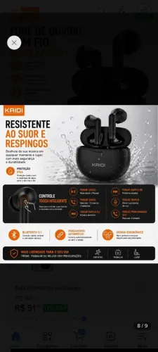 Fone de ouvido sem