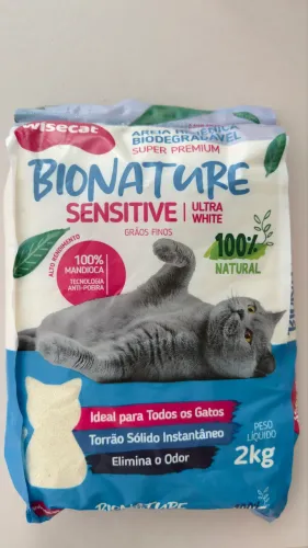 Areia fina bionature para gatos 2kg