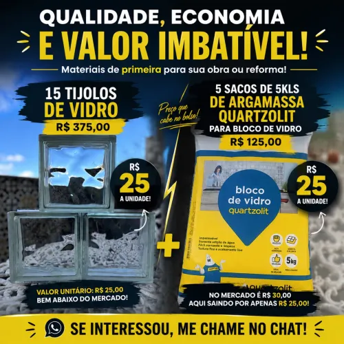 Blocos de vidros + Argamassa