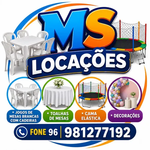 MS LOCAÇÕES aluguel de mesas cadeiras e toalhas