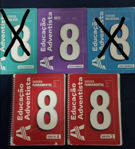 Vendo livro do colégio adventista 8° ano 3° e 4° bimestre e arte