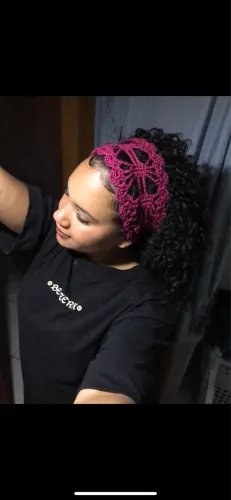 Encomenda - faixa de cabelo CROCHÊ 