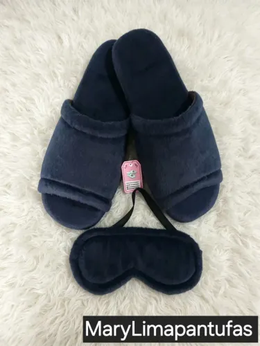 Kit masculino pantufa+tapa olho 