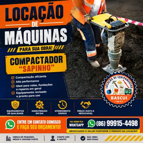 Locação de Compactador de Solo (Sapinho) | Equipamento Revisado