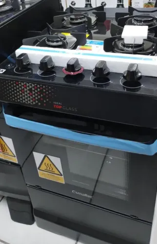 Fogão esmaltec tampo de vidro 